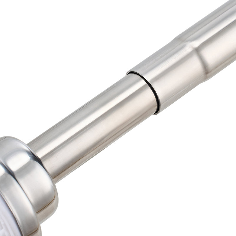 Natural Stainless Steel Adjustable 45cm to Bay Window Single Curtain Rod, 6cm H x 91cm W x 6cm D, Stainless Steel