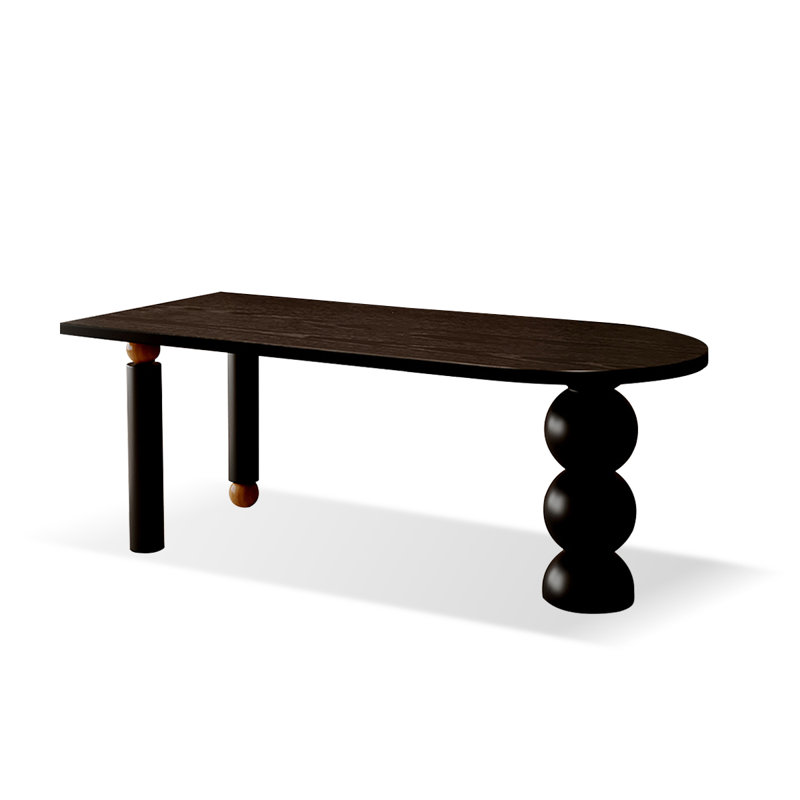  + Bureau en bois massif demi-cercle, H 29,53 po x l 62,99 po x P 27,56 po