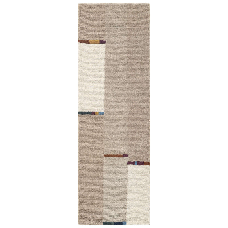 Hand Tufted Wool Albers Indoor Area Rug, Runner 2'6" x 8'