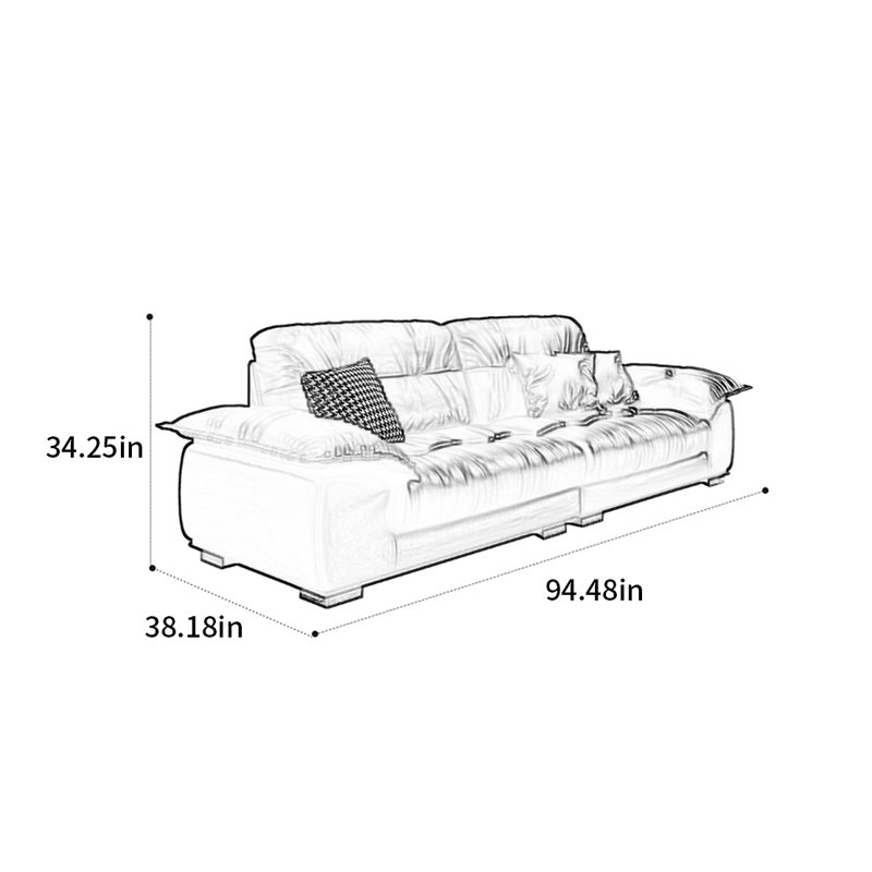 Canapé American, H 34,25 po x l 94,48 po x P 38,18 po, 3