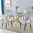 Gupton Round Glass Top Metal Base Dining Table-114545654-114545655