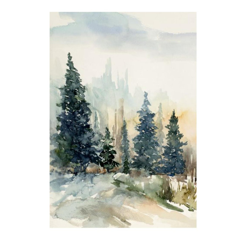 «Winter Landscape I» par Sara Brown, impression sur toile tendue, Couche de verre, H 35 po x l 24 po x P 1,5 po