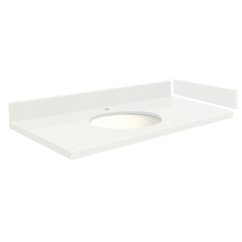 Plateau de meuble-lavabo 34,5 po Madison, Érable naturel / Blanc, Simple
