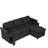 Black L-Shaped With Reversible Chaise Lounge, Cup Holders, Ports & Comfort, Storage Convertible Bed Hidden Storage, Chenille Upholstery,-1140660617