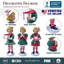 Ensemble de trois figurines élégantes de Noël victorien