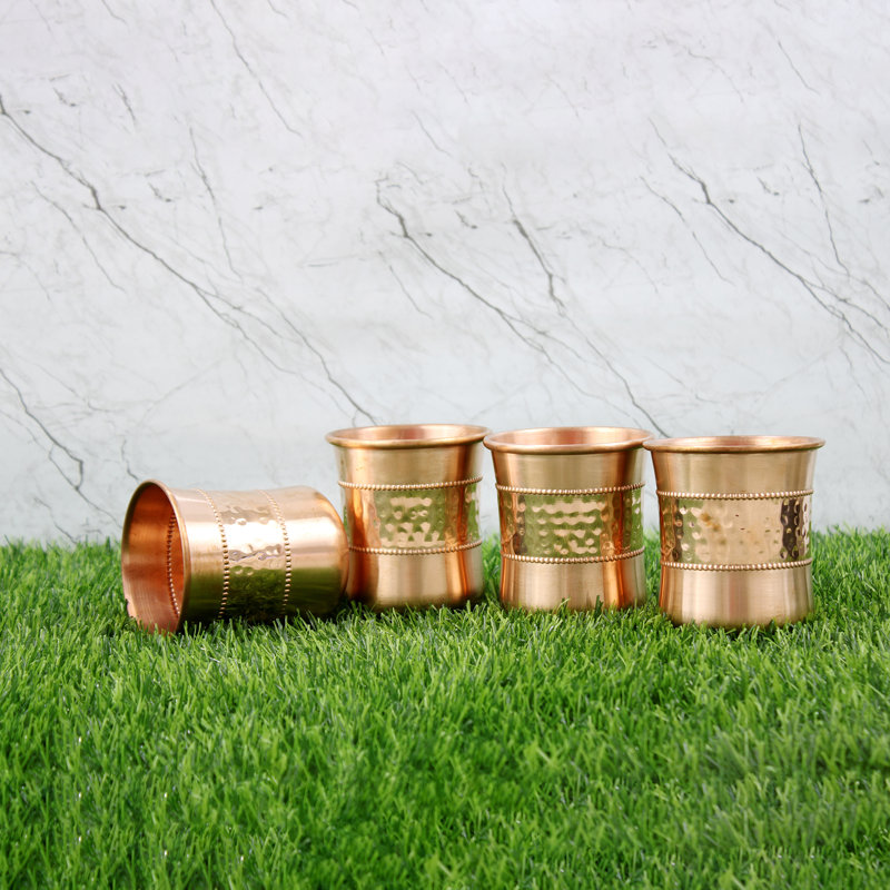 Kamthe 250ml Handmade Copper Drinking Glass Set