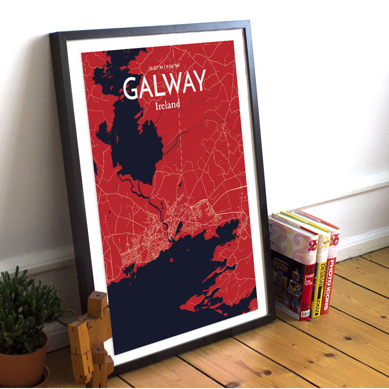 Galway City Map - No Frame Print, 43.2cm H x 27.9cm W x 0.1cm D