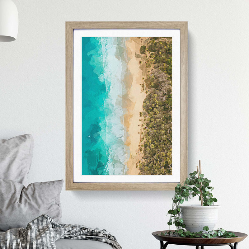 Beach in Choroni Venezuela in Abstract - Picture Frame Photograph Print, 65cm H x 48cm W x 2cm D, Oak Framed