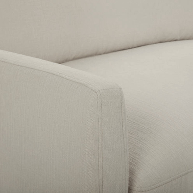Canapé rembourré Liz, Velours performance olivine Soren, Bois naturel, H 32,28 po x l 84,25 po x P 39,37 po