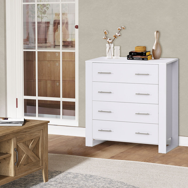 Hopkint 90cm W 4 - Drawer Chest of Drawers, White