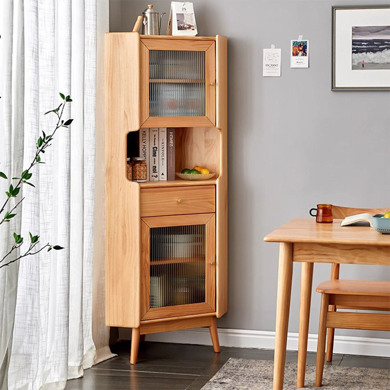 Armoire de coin en bois massif Burlywood