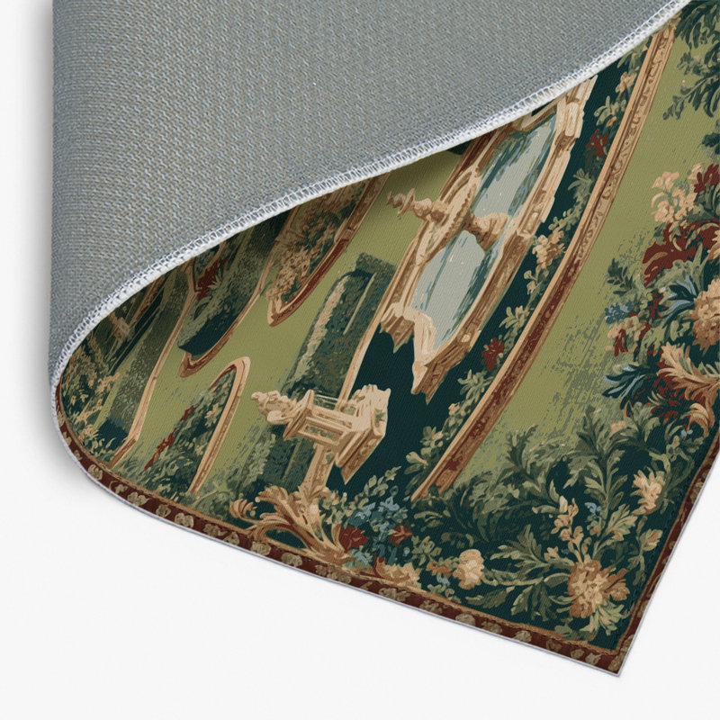 Tapis d'intérieur et d'extérieur brun français, Rectangle 4pi x 6 pi
