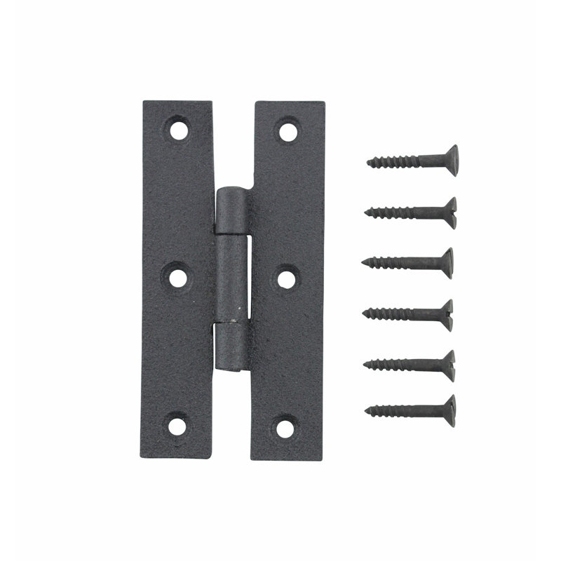 Black Wrought Iron 3'' H Flush Cabinet Hinges with Hardware