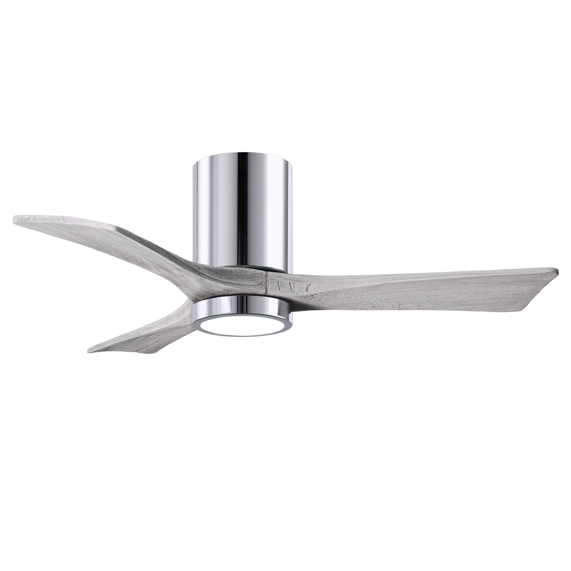 Olivier 3 Blade Ceiling Fan with LED Light Kit, Barn Wood Tone, Polished Chrome, 42"