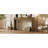 Entryway Table With Natural Wood Grain Finish, Console Table With Fluted Design, Oval Top And 2 Drawers For Entryway And Living Room (Pine Wood)