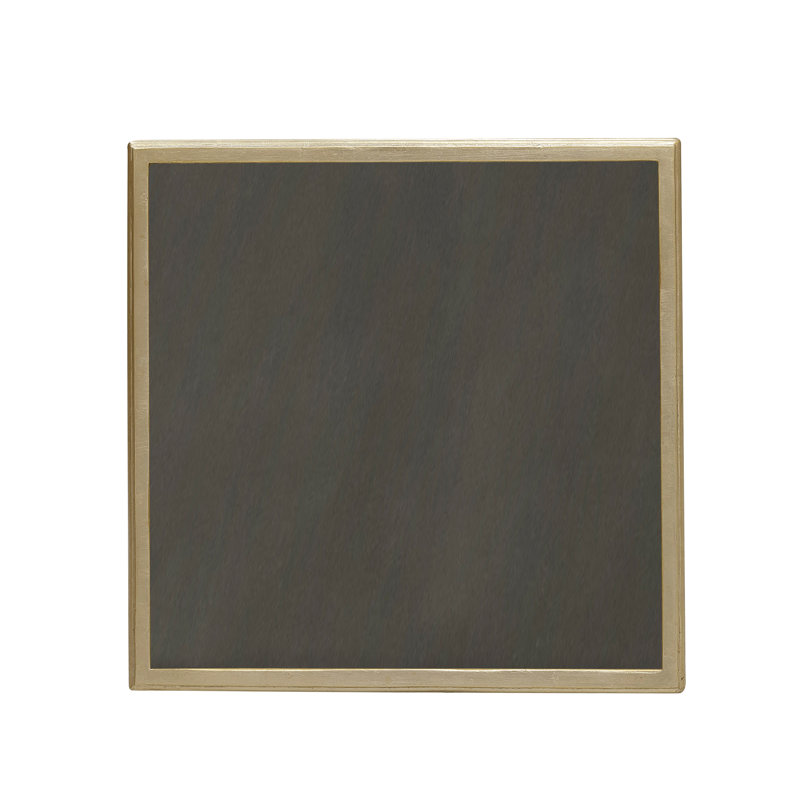 Square Black and Gold Geometric Wood Spot Table