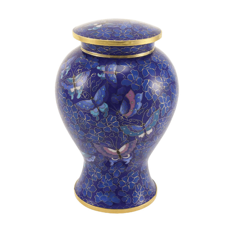 Etienne Butterfly Large Adult Urn, Dark Blue