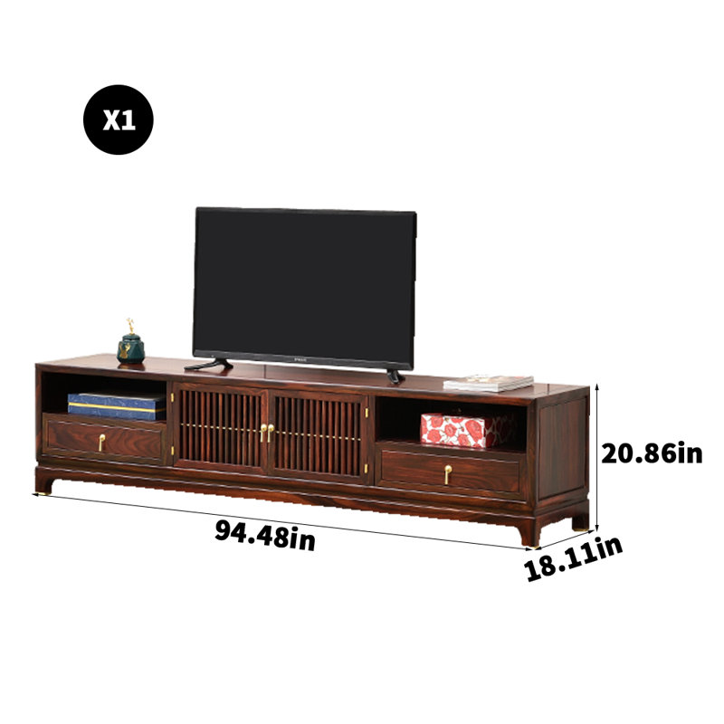 Crédence en bois massif New China Simple, 20.86" H x 94.46" W x 18.11" D
