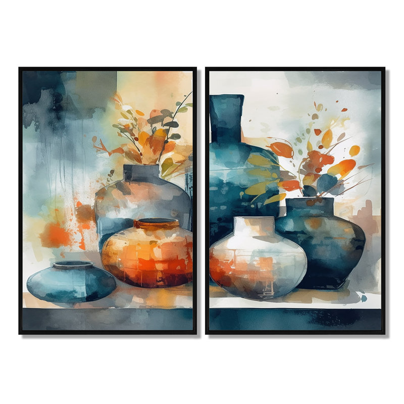 Gerhart - art mural traditionnel jaune, Black, 36" H x 48" W, Impression encadrée flottante
