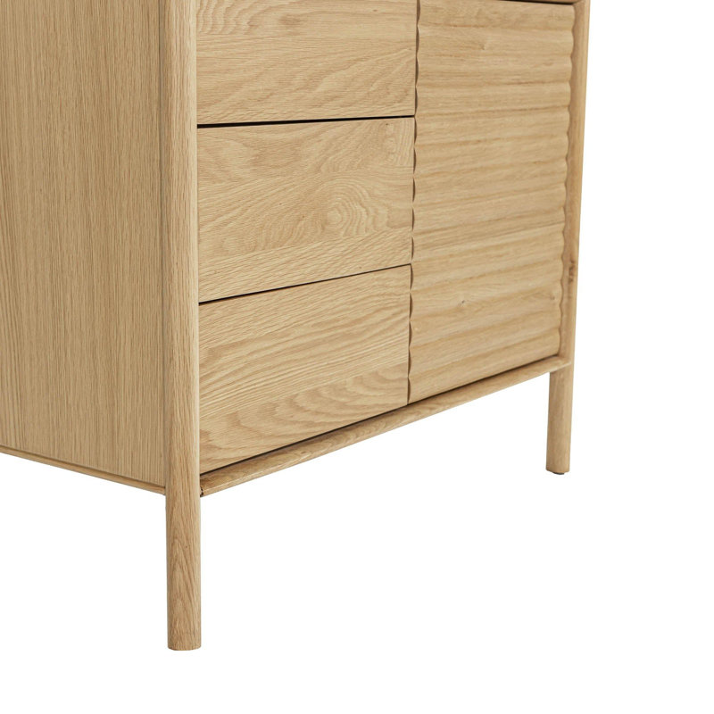 Commode 5 tiroirs Lylis, chêne clair