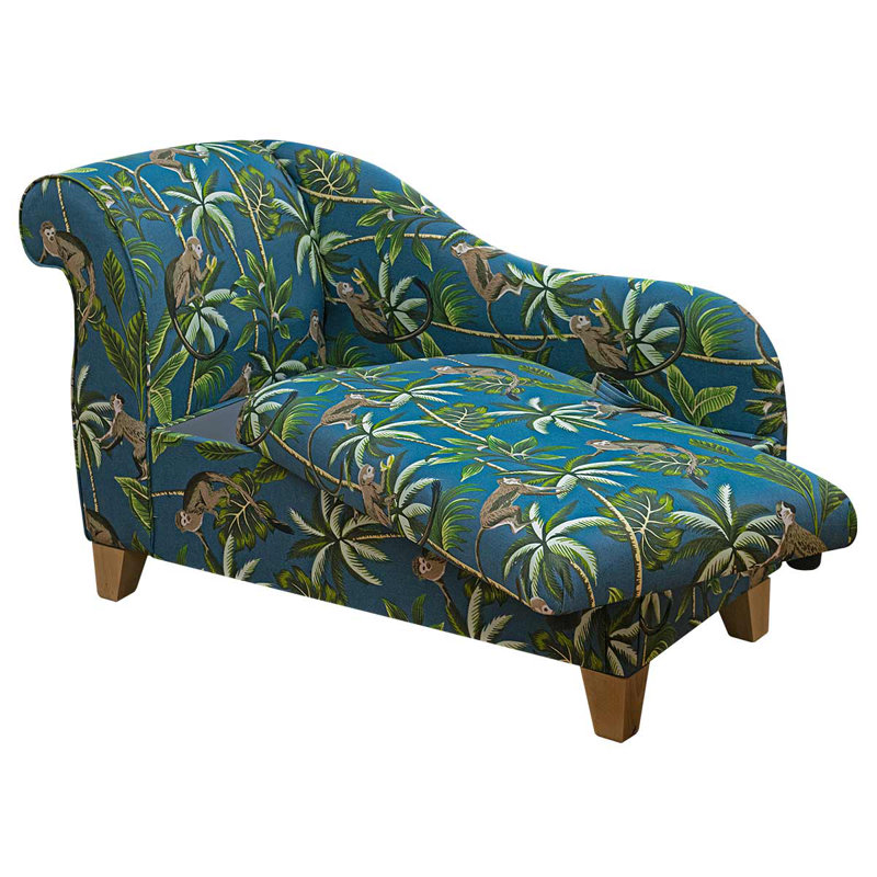 Upholstered Chaise Lounge, Teal