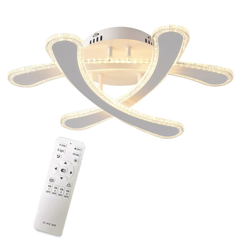 Luminaire en acrylique semi-encastré à DEL 3 lumières avec télécommande Carven