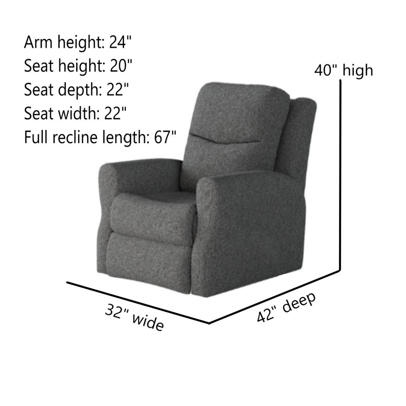 Fame Rocker Recliner, Warm Gray, Power Rocker