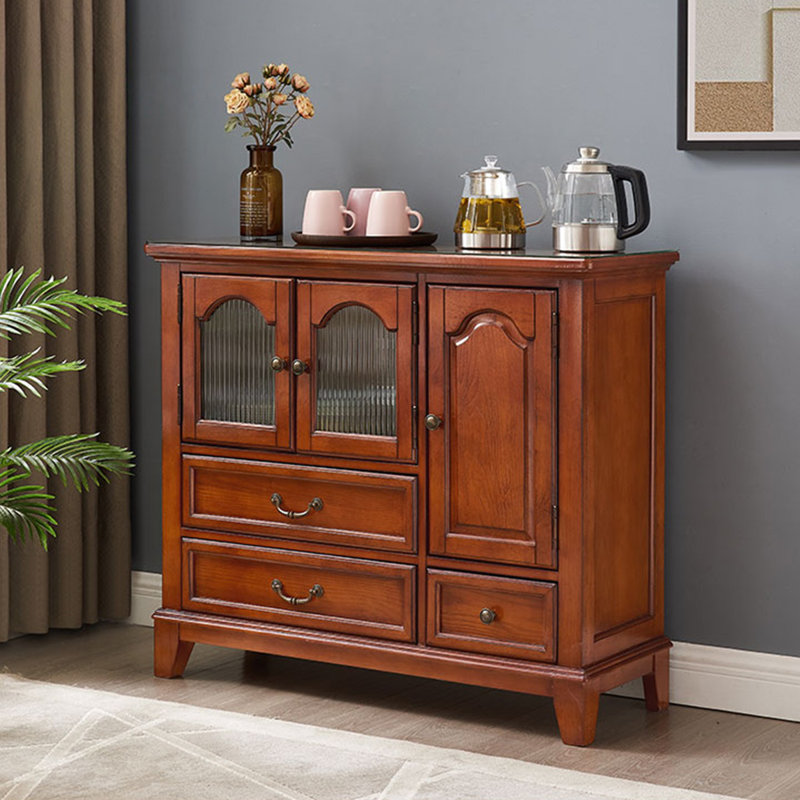 Buffet en merisier massif et bois manufacturé, Cerise profonde