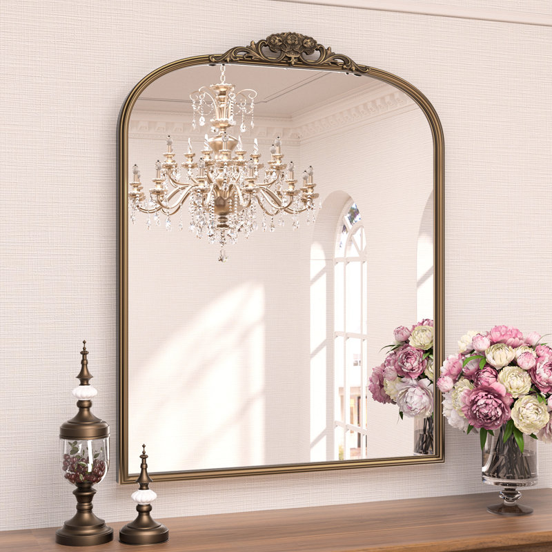 Iron Arch Mirror, Antique Gold, 91.4cm x 76.2cm, Vertical
