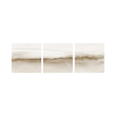 Watercolor Landscape XV - Beige Tones - Panoramic - Canvas Wall Art Set - Wrapped Canvas (Set of 3)