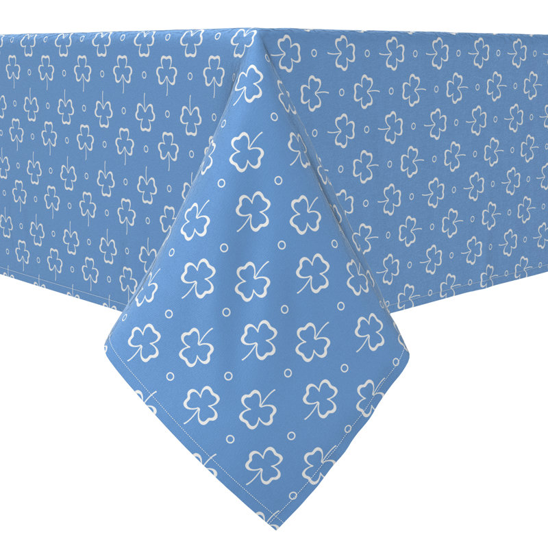 Rectangular Floral Cotton Twill Tablecloth