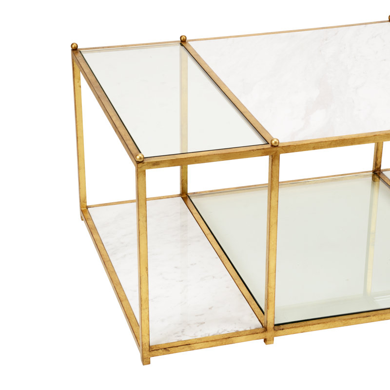 Directoire Coffee Table, 19" H x 48" W x 30" D, White
