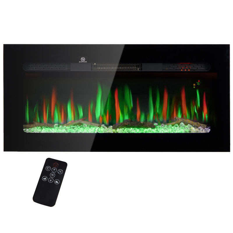 Foyer électrique mural 40 "encastré avec télécommande 40", minuterie 8H, couleur et luminosité réglables