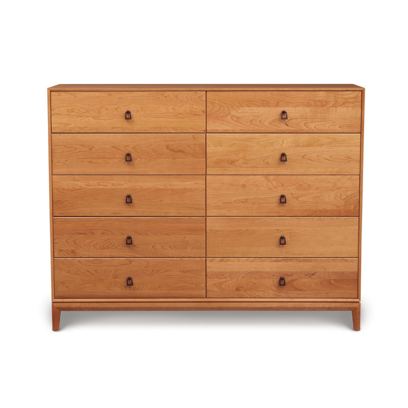 Mansfield 10 - Drawer Solid Wood Dresser, Natural Cherry