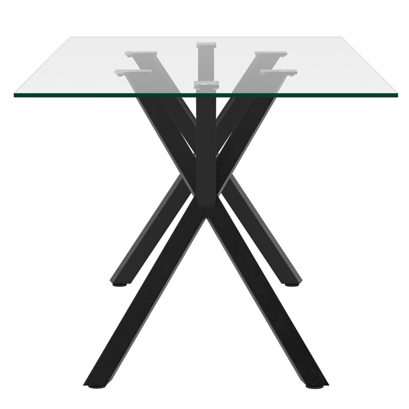 Table de salle à manger rectangulaire Tyler, Noir