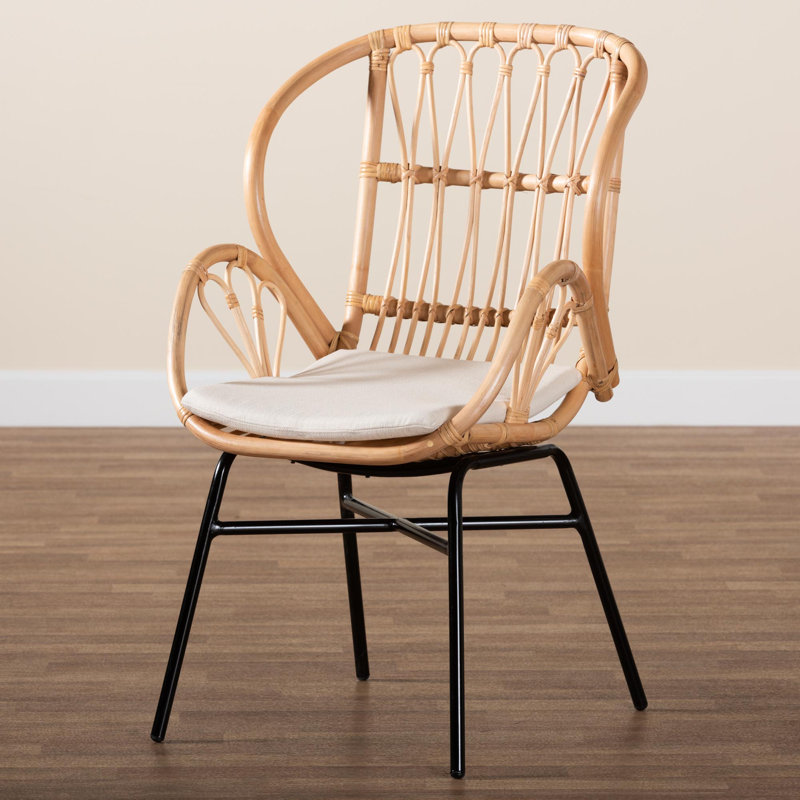 21.7" W Rattan Papasan Chair