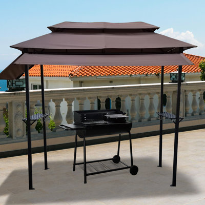Pavillon de jardin 100% à baldaquin - Profitez d'un barbecue à toit souple à tout moment avec espace de rangement pour organiser votre espace de cuisson