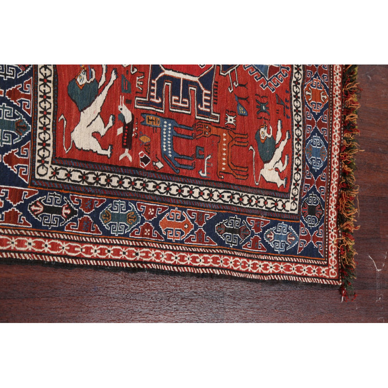 Tapis persan tissé à la main 3 x 4 Kilim Qashqai