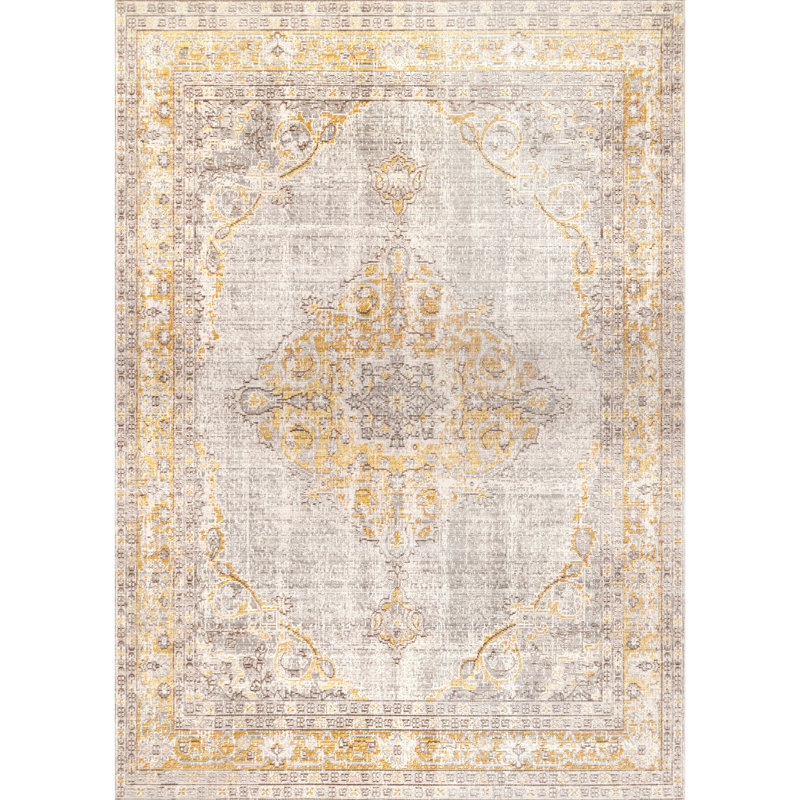 Tapis oriental gris clair Ertha, Rectangle 4 pi 3 po x 6 pi 6 po