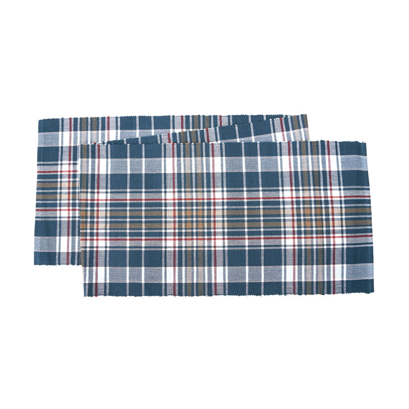 Lawson Lake Plaid Cotton Table Runner