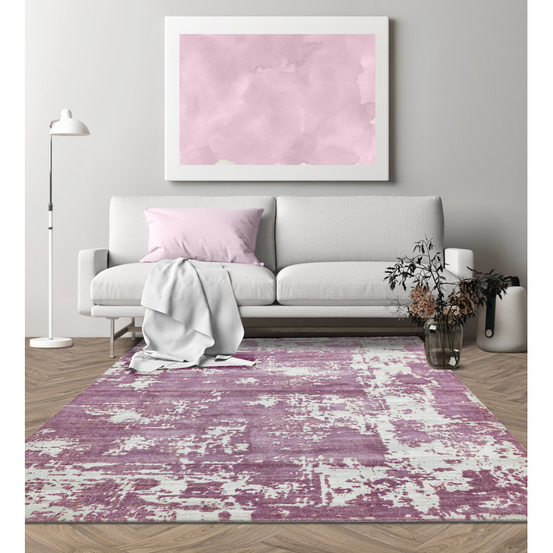 Braud Soft Shiny Purple Area Rug, Rectangle 120 x 180cm