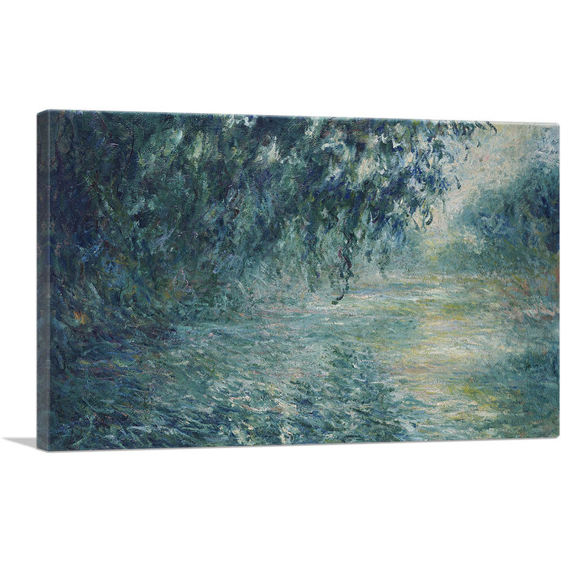 "Morning on the seine" par Claude Monet, reproduction d'art sur toile tendue, H 26 po x l 40 po x P 0,75 po