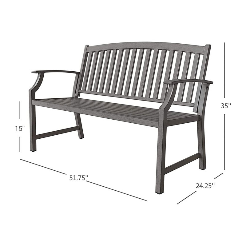 Upholstered Bench, Weathered Grey 