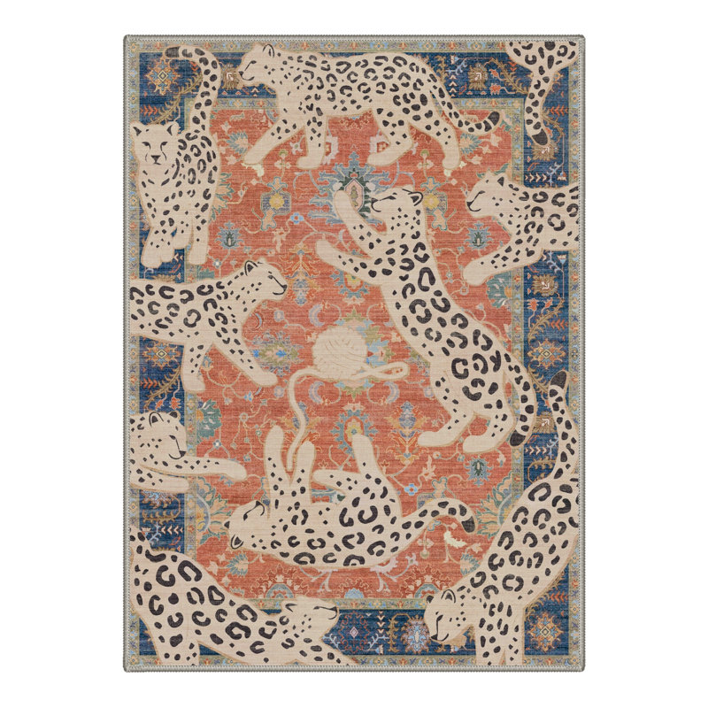 Tapis léopard / intérieur Allandale Lynx, Ivory Orange, Rectangle 9 pi x 12 pi