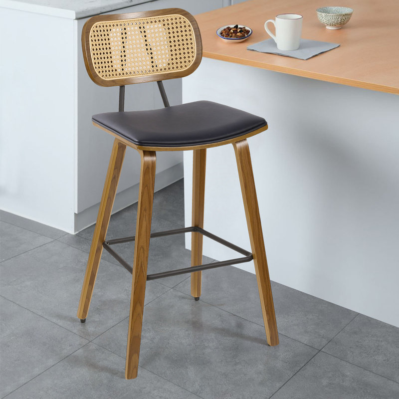 Tabouret de bar 26 po, Similicuir noir, 1, Tabouret de comptoir (siège d'une hauteur de 26 p