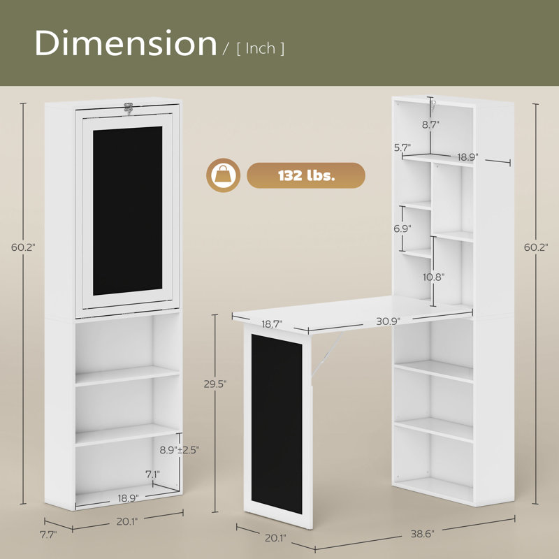 Bureau d'ordinateur pliable, bureau d'ordinateur mural