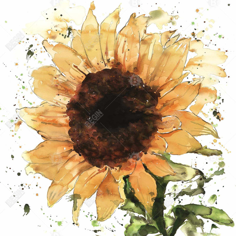 " Big Sunflower " Painting Print