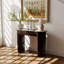 T-Base Console Table - 43" Entryway Table W/ Wood & Marble Veneer - Space-Saving Foyer Table-1648128840