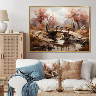 «Brown Bridge Rustic Charm An», art mural sur toile
