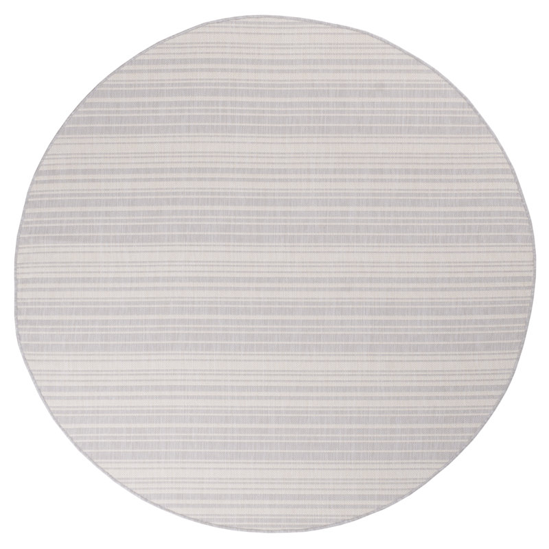 Tapis intérieur / extérieur gris Waikiki, Rond 6 pi 7 po